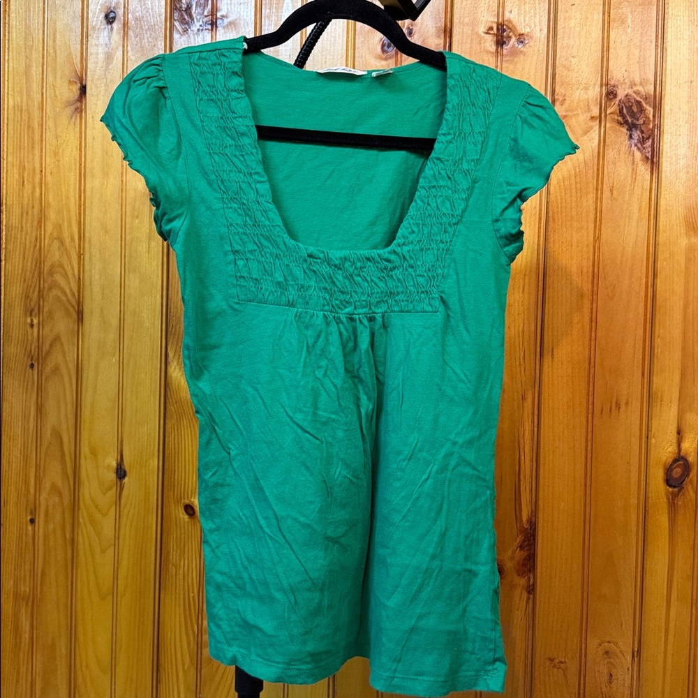 Derek Heart Green Short Sleeve Blouse